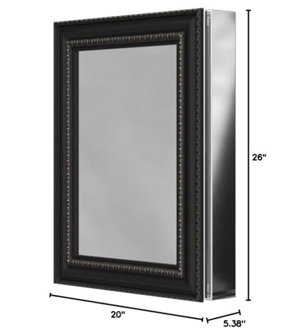 Kohler 2967-BR1 20" W x 26" H Bathroom Medicine Cabinet with Framed Mirror Door, Recessed or Surface Mount Bathroom Wall Cabinet, Oil-Rubbed Bronze