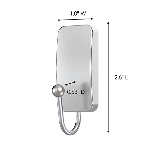 Command BATH33-SN-ES Bath Hooks, Satin Nickel, 4 Count - color: Satin Nickel, size: 4 Pack