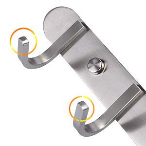 Wall Mounted Coat Hook Rack, 16-Inch with 6 Hooks, 304 Stainless Steel Brushed Nickel, for Bedroom, Bathroom, Foyer, Hallway - size: 6 hooks