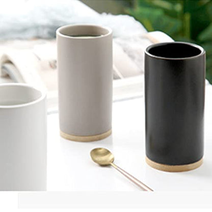 400ml Ceramic Toothbrush Cup Tumbler, Bathroom Cup Toothbrush Holder for Toothbrush and Toothpaste - style: Black, Cup