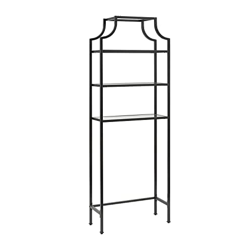 Modern Bathroom Space Saver Cabinet - Oil Rubbed Bronze, Pagoda Style Storage, Tall Linen Tower