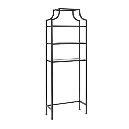 Modern Bathroom Space Saver Cabinet - Oil Rubbed Bronze, Pagoda Style Storage, Tall Linen Tower