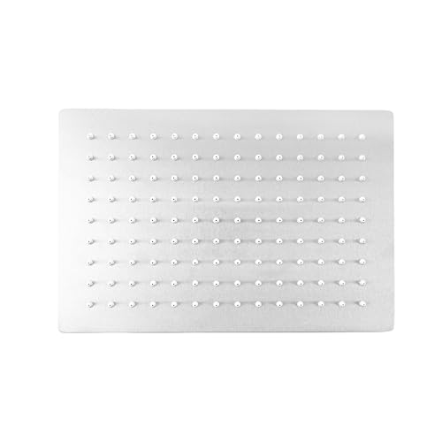 12 x 10 Inch Rain Shower Head Full Body Coverage, Brushed Nickel | Rainfall, Ceiling or Wall Mount, Waterfall, High Pressure, Square ALL Metal
