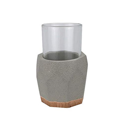 nu steel Cement, Made of Cement Tumbler Cup for Bathroom Vanity Countertops for Rinsing, Drinking, Storing Accessories and Organizing Makeup Brushes, Eye Liners - Stone/Brown