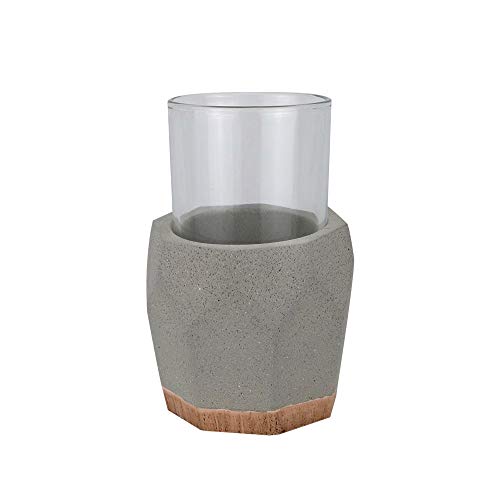 nu steel Cement, Made of Cement Tumbler Cup for Bathroom Vanity Countertops for Rinsing, Drinking, Storing Accessories and Organizing Makeup Brushes, Eye Liners - Stone/Brown