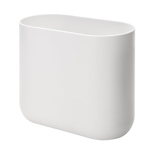 iDesign Small Slim Plastic Bathroom Trash Can, White | Bedroom, Office, Desk, Dorm - color: White, style: Pack of 1