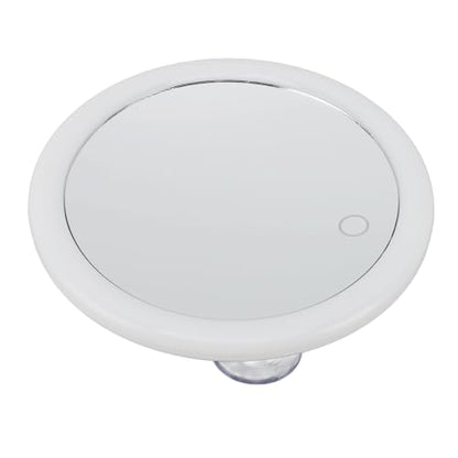 5.6inch Handheld Magnifying Makeup Mirror Triple Suction Cup 10X Magnification Brightness Adjustable LED Lighted Magnifying Mirror