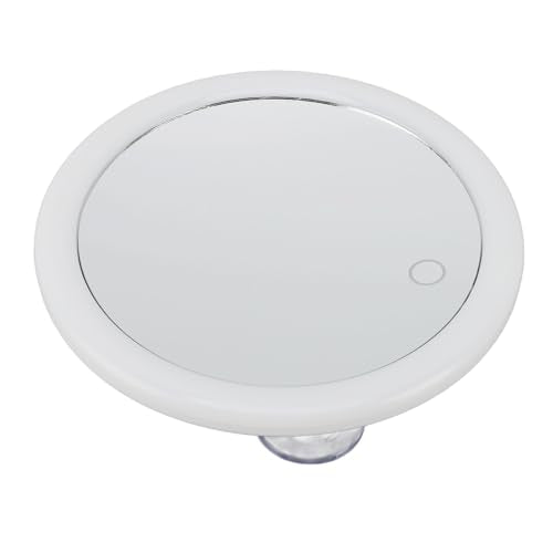 5.6inch Handheld Magnifying Makeup Mirror Triple Suction Cup 10X Magnification Brightness Adjustable LED Lighted Magnifying Mirror
