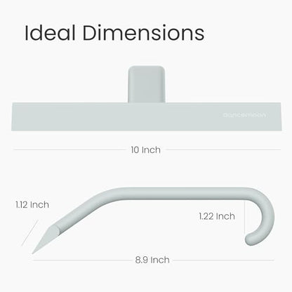 JustHang Shower Squeegee with Built-in Hook, 10-Inch Sage Green | Award-Winning Design, All-One-Piece Soft-Touch Silicone, for Glass Door, Bathroom, Window, Mirror, Tile Wall, Car - color: Sage Green