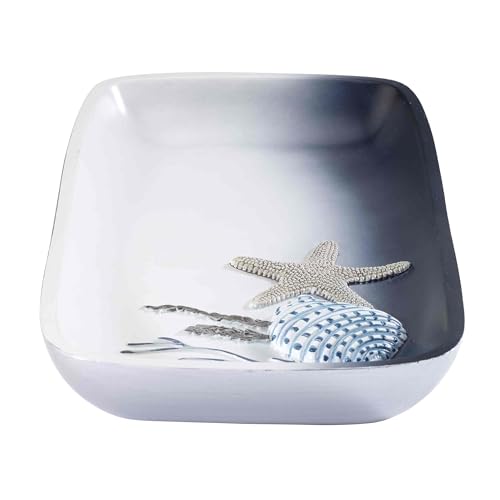 Avanti Linens – Bathroom Accessory, Resin Countertop Accessories, Oceanscape Inspired Bathroom Decor (Blue Lagoon Collection) - size: 10.3" x 5" x 1"