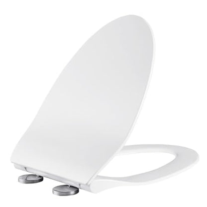Slow Close Toilet Seat, V Shaped Toilet Seat with Adjustable Hinge, Quick-Release, Easy to Install Also Easy to Clean, Never Loose, Quiet-Close Lid and Seat, PP, White,01B (01F) - size: 01F