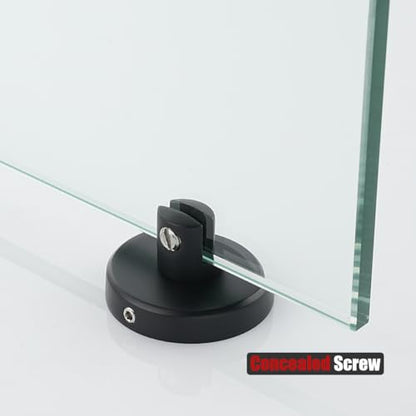 JQK Bathroom Glass Shelf Black, Tempered Glass Shower Storage 8 by 5 inches, 304 Stainless Steel Matte Black Wall Mount, TGS101L8-PB - color: Matte Black, size: 8 Inch (1 Pack)