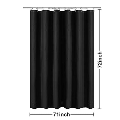 Barossa Design Black Shower Curtain Liner Standard Size | Premium PEVA, BPA & PVC Free, No Chemical Smell, Metal Grommets, Lightweight Shower Curtain with 3 Magnets for Bathroom - color: Black, size: 72"W x 72"L (Pack of 1)