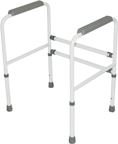 Aidapt Free Standing Support Toilet Safety Frame with Adjustment for Height and Width with Non Slip Feet Flat Pack