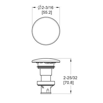 Pfister Push & Seal Drain Stopper without Logo, Polished Chrome