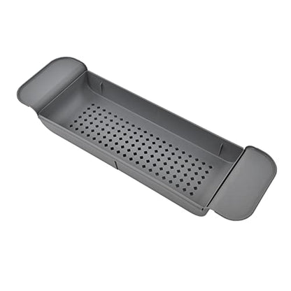 VBESTLIFE Expandable Bathtub Caddy Tray, Water Proof Bath Tub Rack with Nonslip Ends, Adjustable Organizer for Book Tablet Wine Glass, Sturdy PP Shelf for Reading, Spa Women Men (Grey) - color: Gray