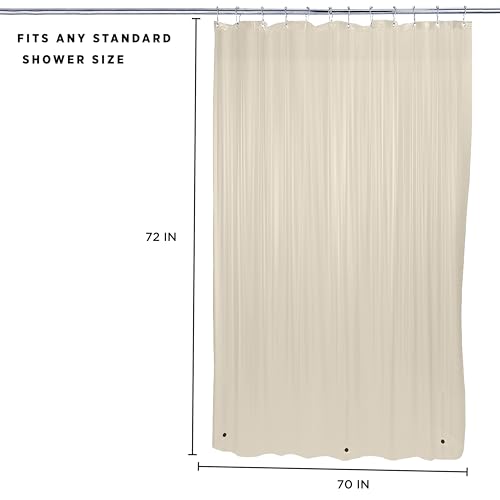 Bath Bliss 2 Pack PVC Heavy Weight Shower Curtain Liner | 4G | 70" x 72" | Rust Resistant Copper Grommets | Magnetic Hem | Beige - color: Beige
