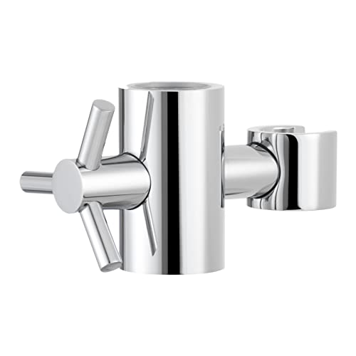Brass Handheld Shower Bracket Adjustable Shower Head Holder for Slide Bar 25mm O.D, Chrome, ST38A - color: Chrome