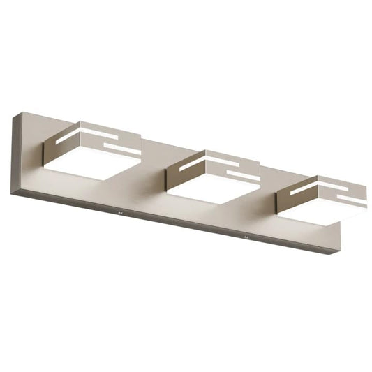 LED Modern Bathroom Vanity Light Fixtures, Dimmable Brushed Nickel Vanity Lights for Bathroom Lighting Fixtures Over Mirror, with 360° Rotatable Acrylic Heads 3-Light 22-inch (Cool White 6000K) - color: Nickel, size: 3-light, 22-inch