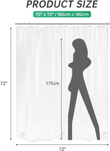 AmazerBath White Shower Curtain Fabric, Waffle Shower Curtains for Bathroom, Cloth Shower Curtain Heavy Duty, Thick Bathroom Shower Curtains Hotel Quality, Premium Polyester, 72x72 Inches - color: White, size: 72"W x 72"L (Pack of 1)