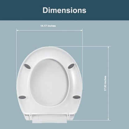 Round Slow Close Toilet Seat, Slip-Resistant, Quick Releasing for Cleaning, Easy to Install, Never Loosen, White - style: Round