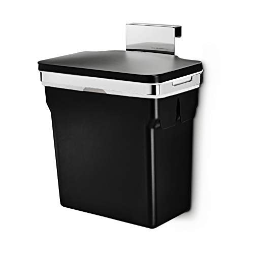 simplehuman 10 Liter / 2.6 Gallon In-Cabinet Trash Can Heavy-Duty Steel Frame, Black - size: 10L In-Cabinet