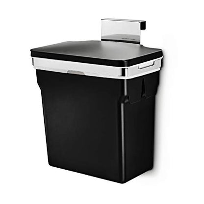 simplehuman 10 Liter / 2.6 Gallon In-Cabinet Trash Can Heavy-Duty Steel Frame, Black - size: 10L In-Cabinet