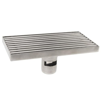 304 Stainless Steel Linear Shower Drain 8 Inch Long 20x10 cm Rectangular Floor Grate for 50 mm Pipe Middle Outlet (Middle Drain) - size: Middle Drain
