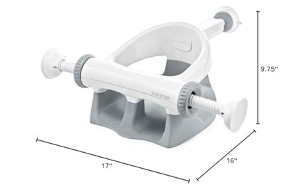 Ingenuity My Bath Seat for Sit-Up Baby Bathing, Sure & Secure Suction Cups, ASTM Safety Tested & Approved, Backrest for Assisted Sitting, Easy Setup & Storage, Gray - color: Gray