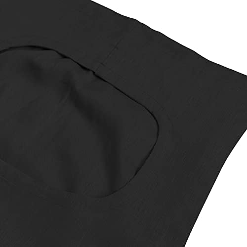 Amazhiyu Pure Linen Over The Door Laundry Hanging Hamper Bag with Bottom Zipper and Pockets Black - color: Black