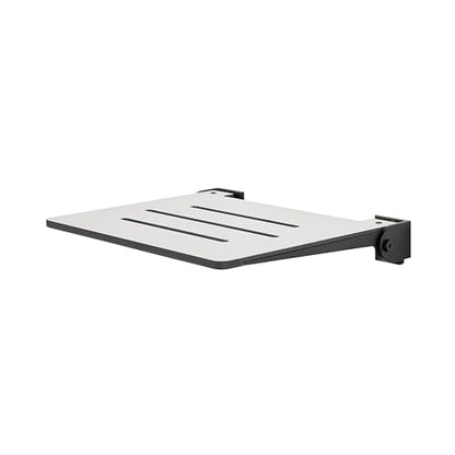 Seachrome 18 inch Silhouette Slimline Folding Wall Mount Shower Bench Seat, Light Gray Seat with Matte Black Frame - color: Light Gray With Matte Black Frame