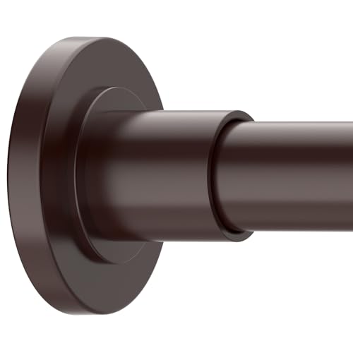 GXOACKJ Brown Shower Curtain Rods - 31-80 Inch Spring Tension Shower Rods for Bathroom, Adjustable, No Drilling, No Rust, Stainless Steel - color: Brown, size: 31-80