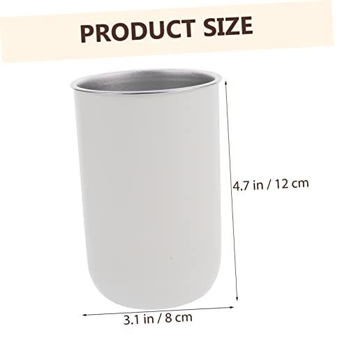 Zerodeko Daily Use Multi-Functional Toothbrush Storage Cup Stainless Steel Rinse Cup for Boys and Girls Travel-Friendly Design Space-Saving Stackable Bathroom Essential