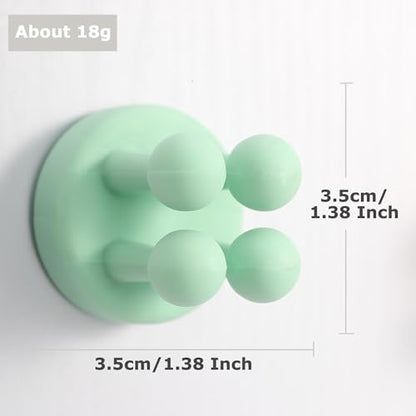 4 pcs Silicone Toothbrush Holder Multi-Function Hook Waterproof self Adhesive Single Toothbrush Hook Plug Holder for Wall for Hanging Bathroom Kitchen Living Room Office - color: Green