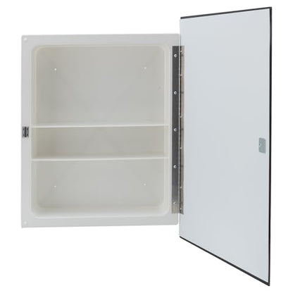 RecPro RV Medicine Cabinet, 16" x 22", White Mirror Cabinet, Made in USA