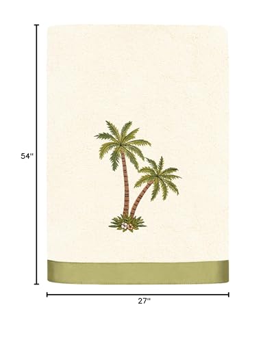 Flourish 4-Piece Premium Towel Set, Island Style Embroidery, Plush Turkish Cotton, Durable & Quick Dry, Elegant Bath Ensemble, 2 Bath 2 Hand Towels, Beige - color: Beige, size: 2 Pcs Bath 2 Pcs Hand Towel