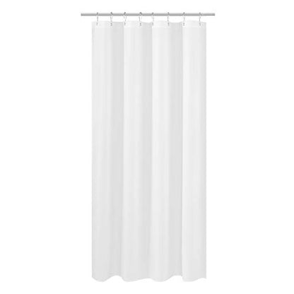N&Y HOME RV Shower Curtain Liner Fabric 47 x 64 inches, White | Hotel Quality, Bottom Magnets, Machine Washable, Water Repellent, 47x64 Bathroom Curtain with Grommets - color: White, size: 47"W x 64"L (Pack of 1)