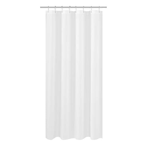 N&Y HOME RV Shower Curtain Liner Fabric 47 x 64 inches, White | Hotel Quality, Bottom Magnets, Machine Washable, Water Repellent, 47x64 Bathroom Curtain with Grommets - color: White, size: 47"W x 64"L (Pack of 1)