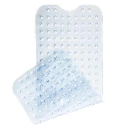 Long Bath Tub Mat, Non-Slip with 200 Suction Cups, Soft and Flexible, 15.75 x 39.37 Inch (Clear) - color: Clear