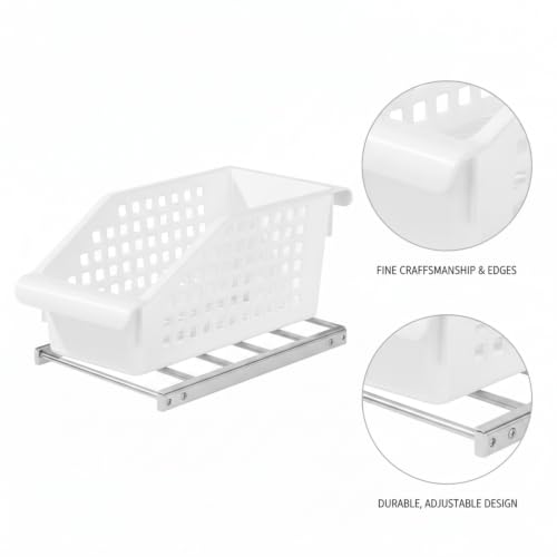 Telescopic Shelf Organizer, Adjustable Stainless Steel Cabinet Divider for Under Sink, Kitchen, Bathroom, and Closet Storage - size: 9.84 x 4.72 x 4.13 in