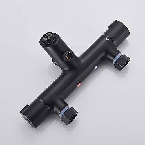 Thermostatic Bathtub Faucet with Handheld Shower Brass Black Shower System Wall Mounted Bathtub Mixer Taps for Bathroom