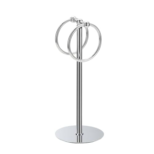 Adjustable Chrome Towel Rack,Freestanding Bathroom Towel Holder - color: Chrome