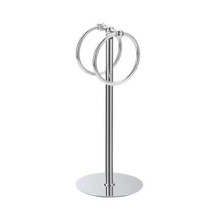 Adjustable Chrome Towel Rack,Freestanding Bathroom Towel Holder - color: Chrome