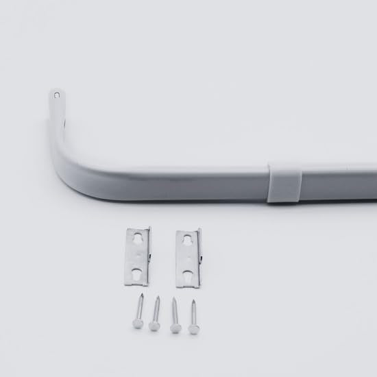 Yafa Home Fashion Heavy Duty Single Standard Adjustable Curtain Rod Hardware Included(White,48"-84") - color: White, size: 48" - 84"