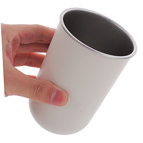 Zerodeko Daily Use Multi-Functional Toothbrush Storage Cup Stainless Steel Rinse Cup for Boys and Girls Travel-Friendly Design Space-Saving Stackable Bathroom Essential