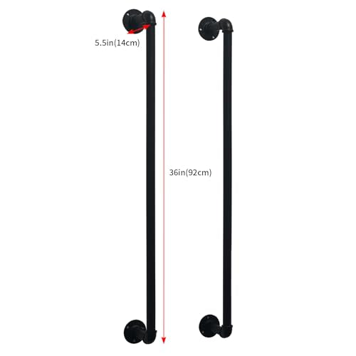 Industrial Pipe Towel Rack for Bathroom Wall Mounted,Towel Holder Black | 36 Inch,Easy To Install,Made of Galvanized Steel,Hold Up To 9 Regular Size Bath Towels,For Farmhouse Bathrooms Laundry Rooms - size: 36 Inch