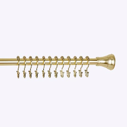 HK1GD Deco Flat Double Roller Shower Curtain Hooks; Gold - Set of 12 - color: Gold
