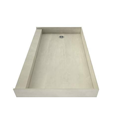 Tile Redi B3260L-SCRDPVZ3 Shower Pan Kit with Flashing, Left Drain- Single Curb Shower Base, 2" PVC Drain and Plate Included, 60" Width x 32" Depth - size: 60" W x 32" D with Flashing, style: Left Round Drain Plate 13" from Back