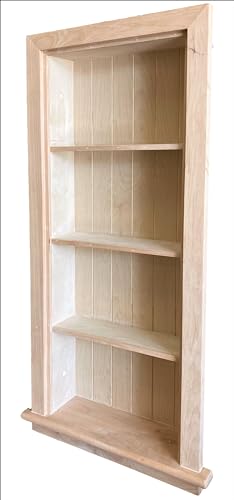 14x36 Aiden Recessed Wall Niche Medicine Cabinet Replacement, in The Wall Bathroom Cabinet Insert Shelf/Shelves, Made in North America, Real Wood, NO MDF, Beadboard, Unfinished - color: Unfinished 4 Shelf, size: 14x36
