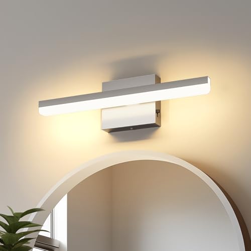 LED Modern Bathroom Light Fixtures 12W Brushed Nickel Vanity Lights Bar 5CCT Dimmable ixture Over Mirror Vanity Light for Bathroom Lighting 15.7 inch ETL Certificated - color: Nickel-5 Color Temperature, size: 15.7 inch